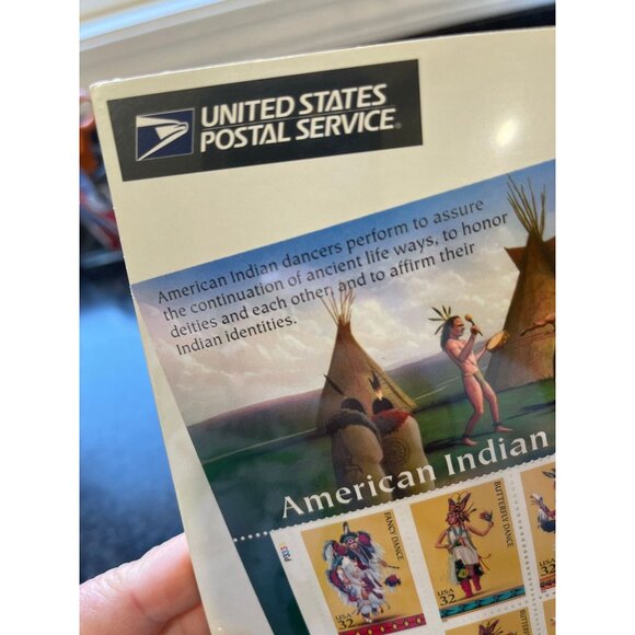 Vintage 3072-76 American Indian Dances Full Sheet MNH 1995 - Picture 3 of 5